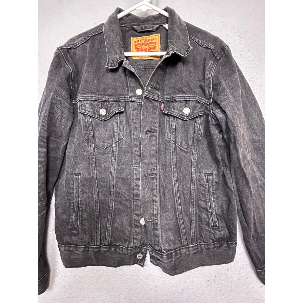 Levi Strauss & Co Trucker Jacket Denim Black Medium Mens
